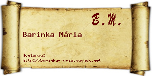 Barinka Mária névjegykártya