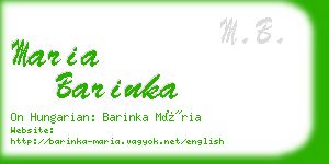 maria barinka business card